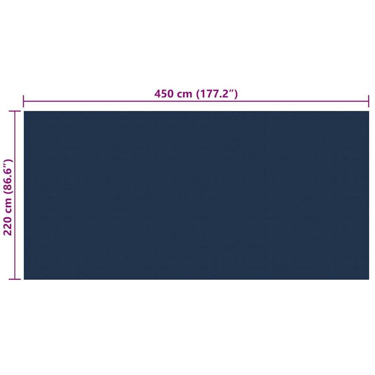 VIDAXL Film solaire de piscine flottant PE 450x220 cm Noir et bleu