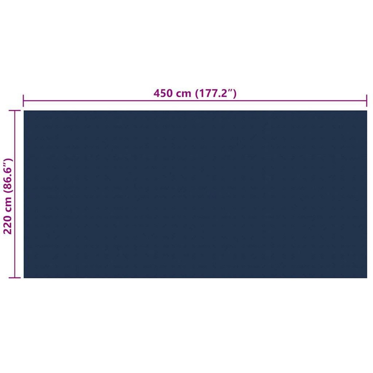 VIDAXL Film solaire de piscine flottant PE 450x220 cm Noir et bleu