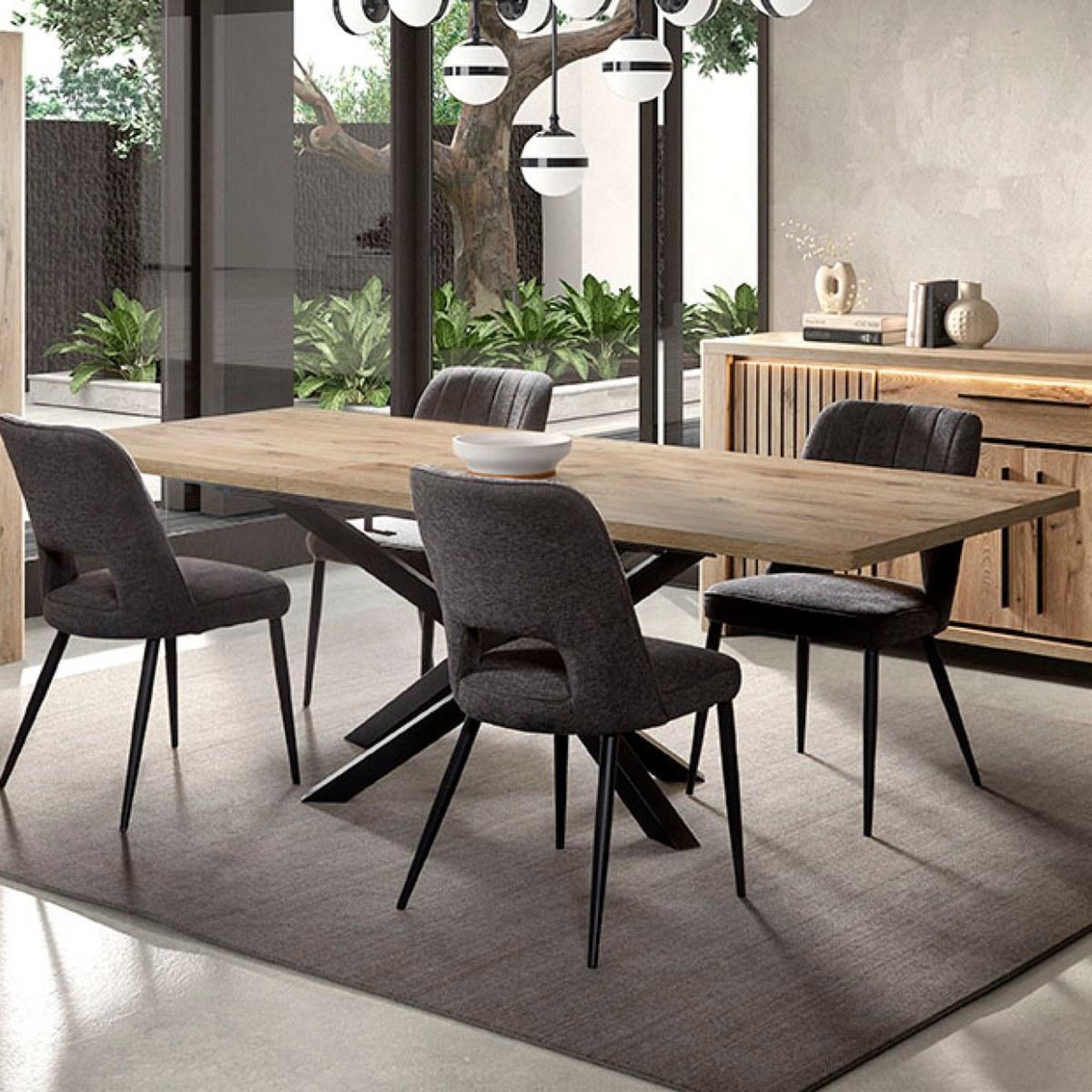 Voir la diapositive 2 : JLC KREATION Table à manger extensible 190-240 cm santorini