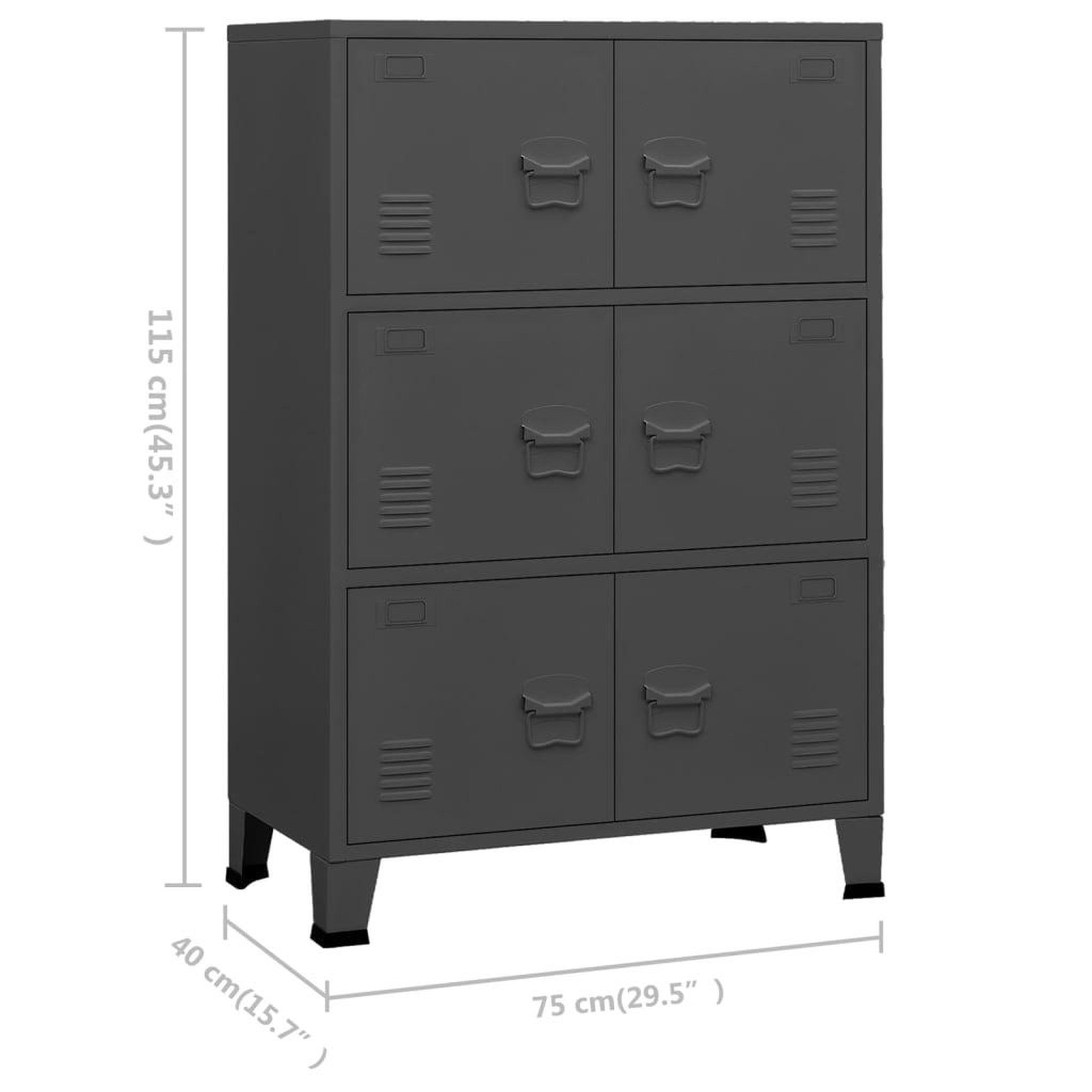 Voir la diapositive 6 : VIDAXL Coffre de rangement industriel Anthracite 75x40x115 cm Metal