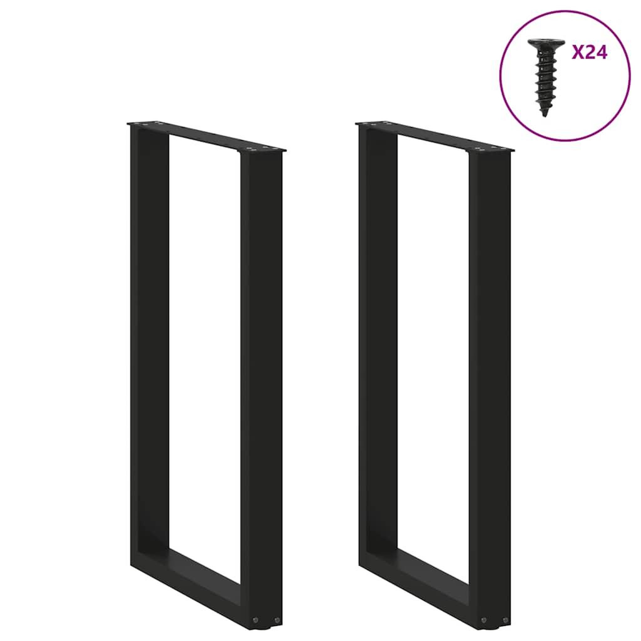 Voir la diapositive 3 : VIDAXL Pieds de table basse forme de U 2 pcs noir 60x(100-101)cm acier