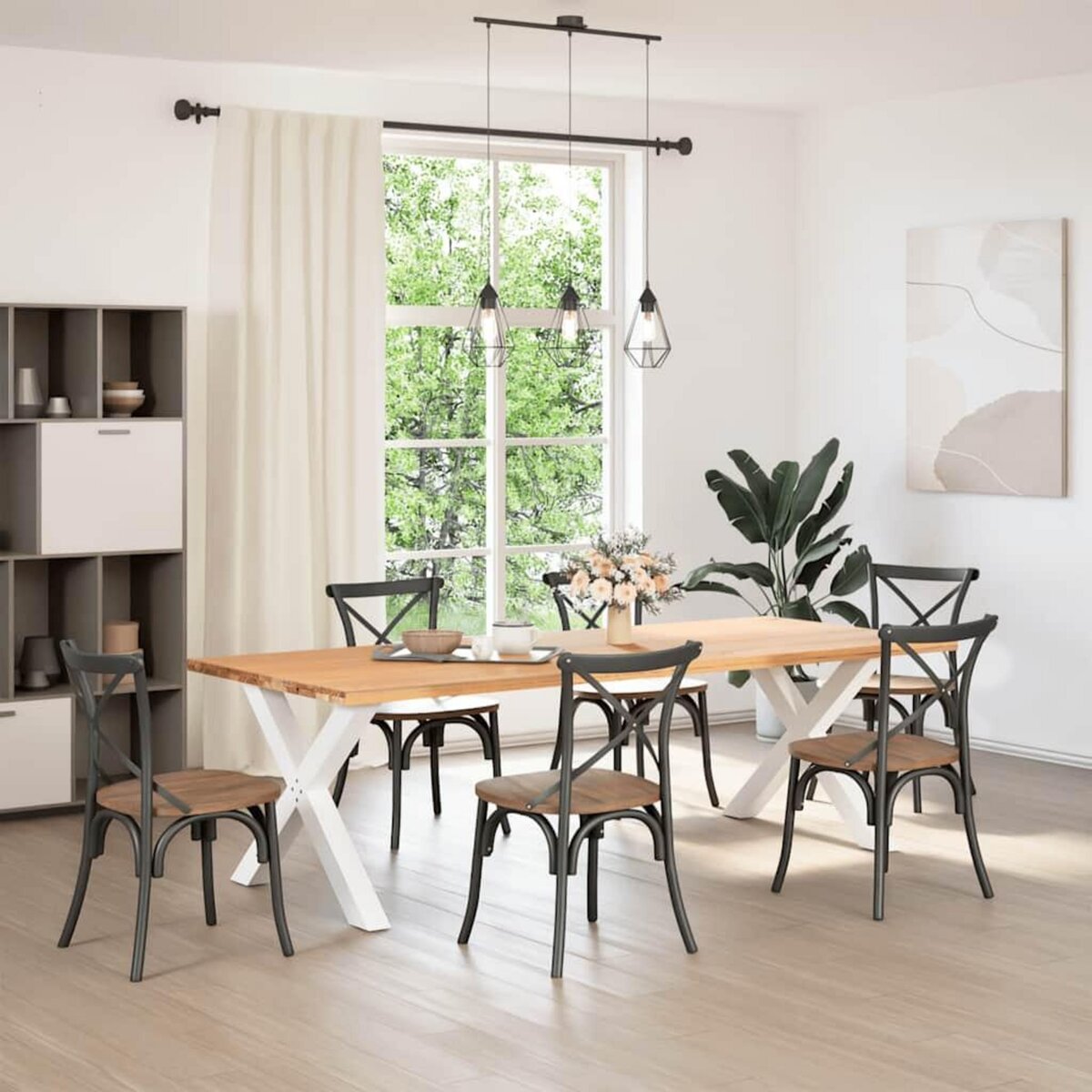 VIDAXL Pieds de table a manger forme de X 2 pcs blanc 90x(72-73) cm