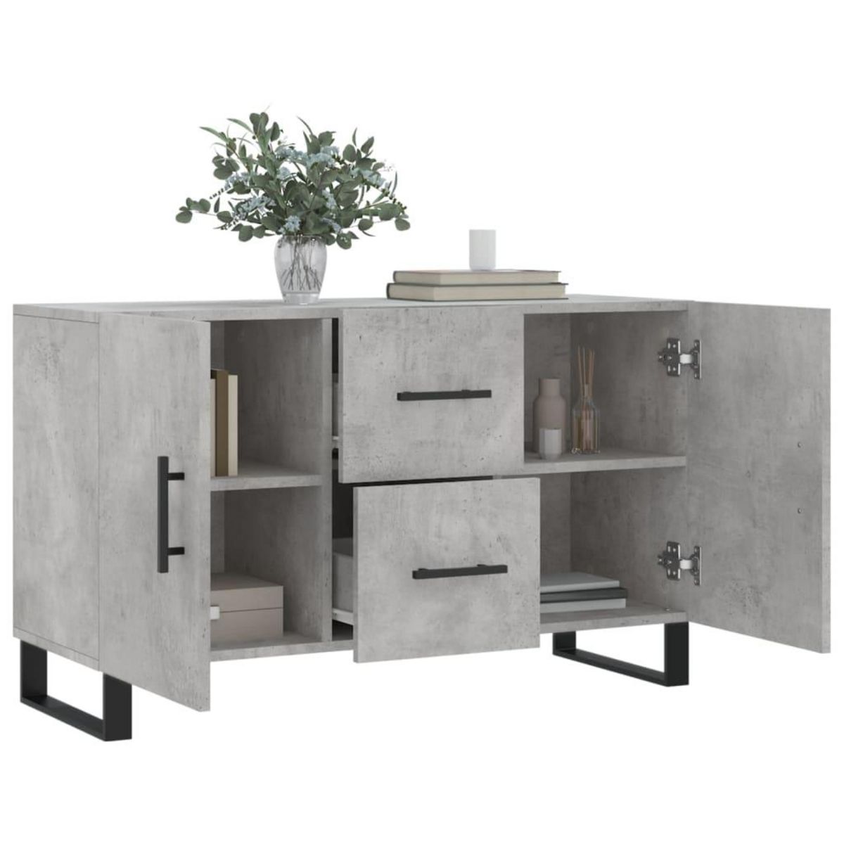 VIDAXL Buffet gris beton 100x36x60 cm bois d'ingenierie