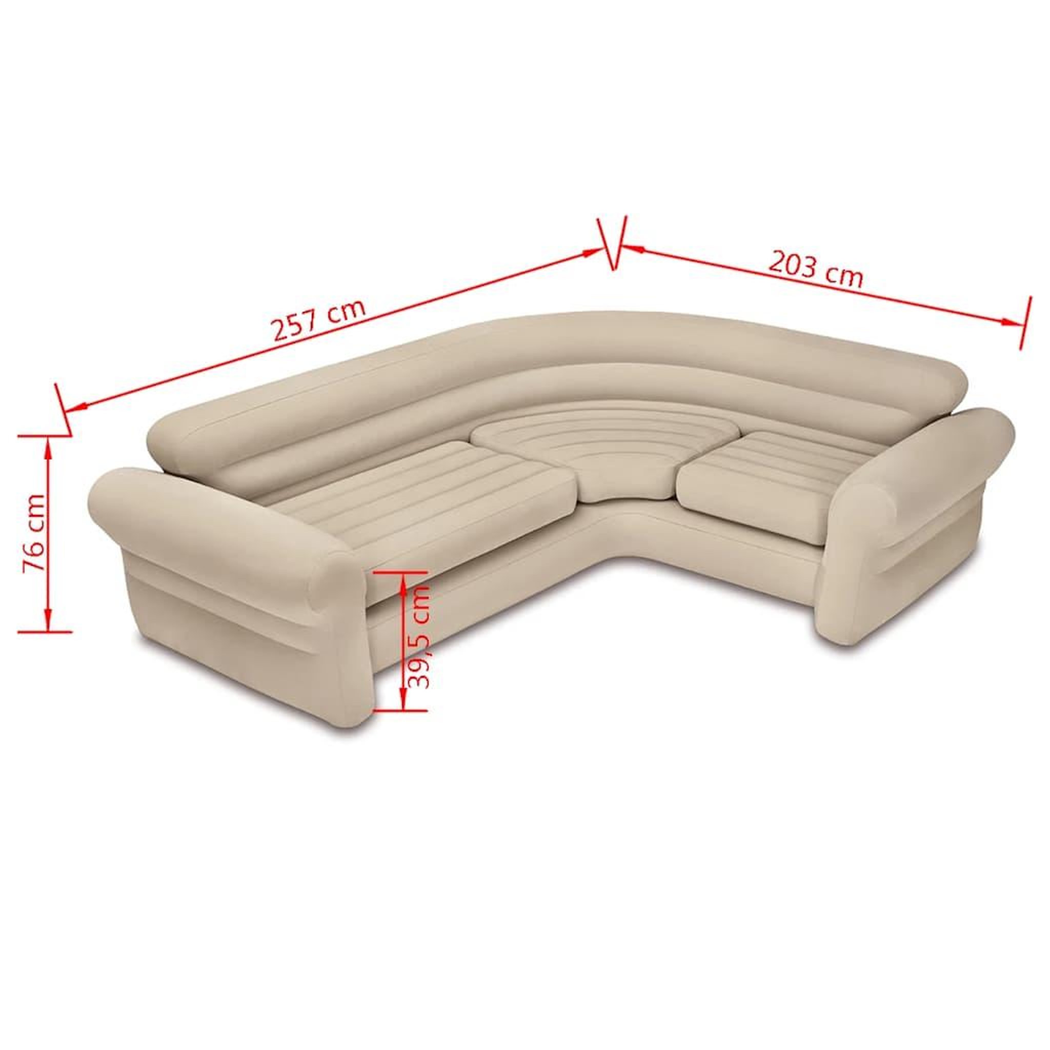Voir la diapositive 5 : INTEX Intex Canape d'angle gonflable 257x203x76 cm 68575NP