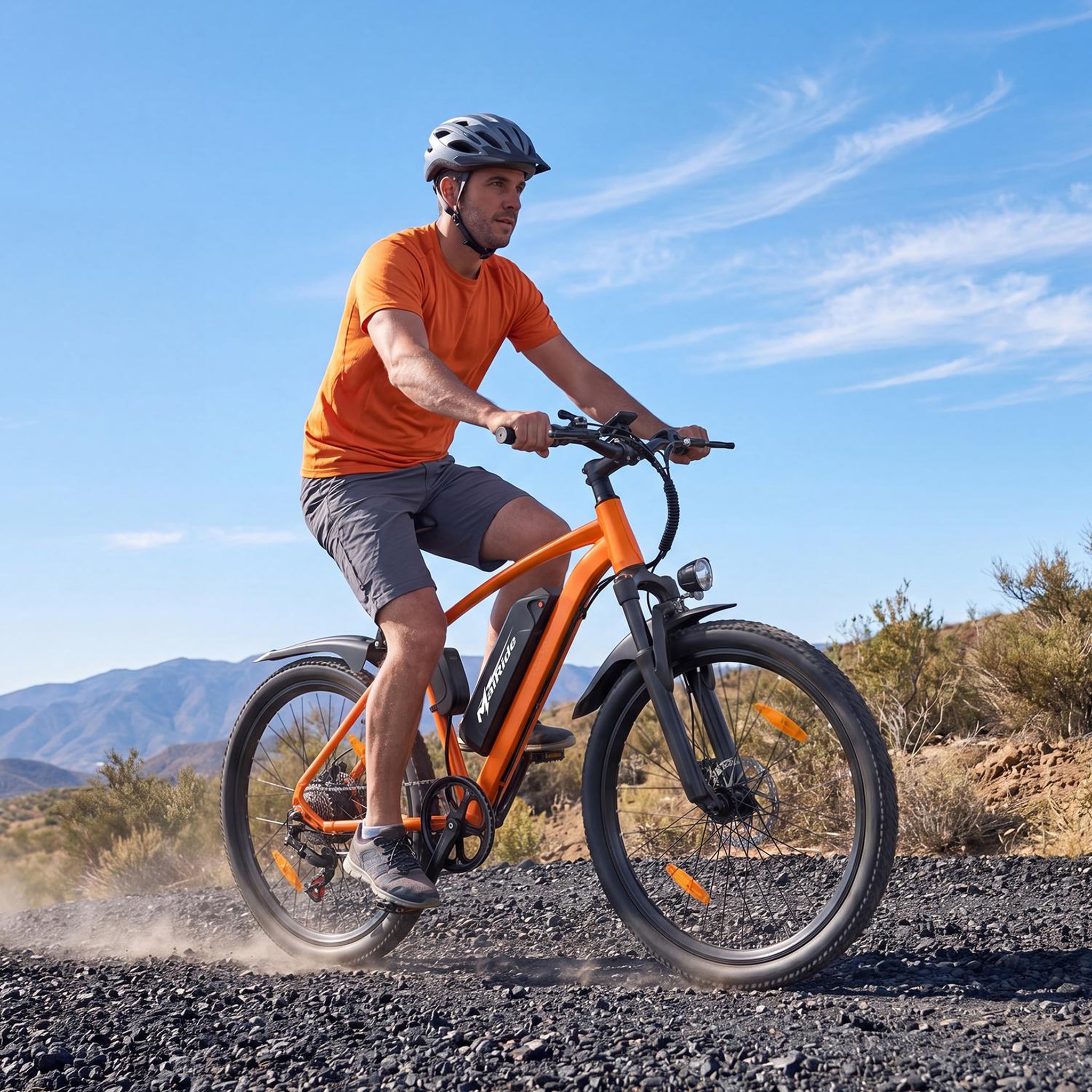 Voir la diapositive 6 : MAIRIDE Vélo électrique 26  mairide q7, 36 v 10 ah, shimano 7 vitesses, orange