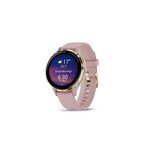 GARMIN Montre connectée Garmin Venu 3S 41mm en acier Soft Gold, boîtier rose et bracelet en silicone rose