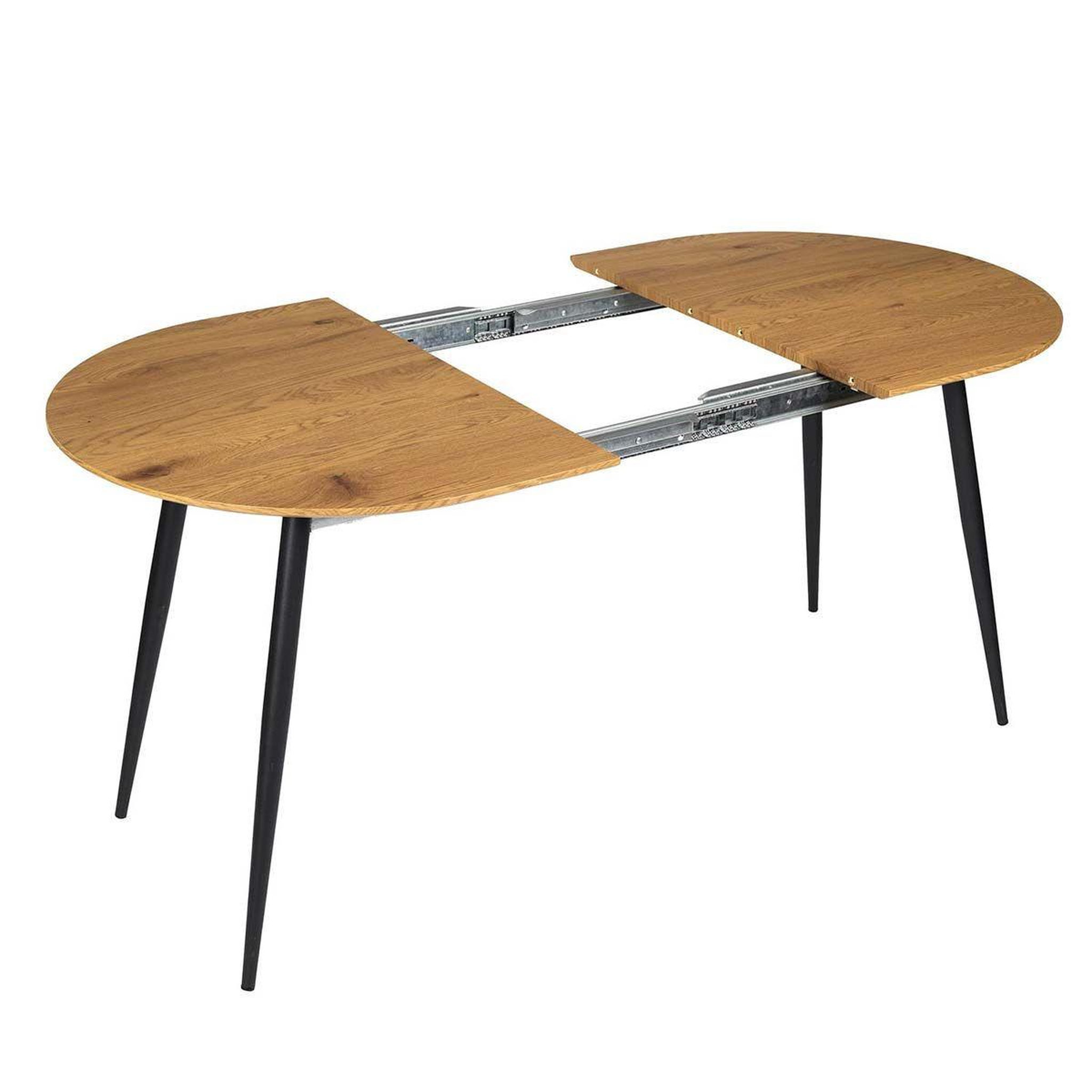 Voir la diapositive 3 : The Home Deco Factory Table de repas  extensible  120-160cm naturel & noir