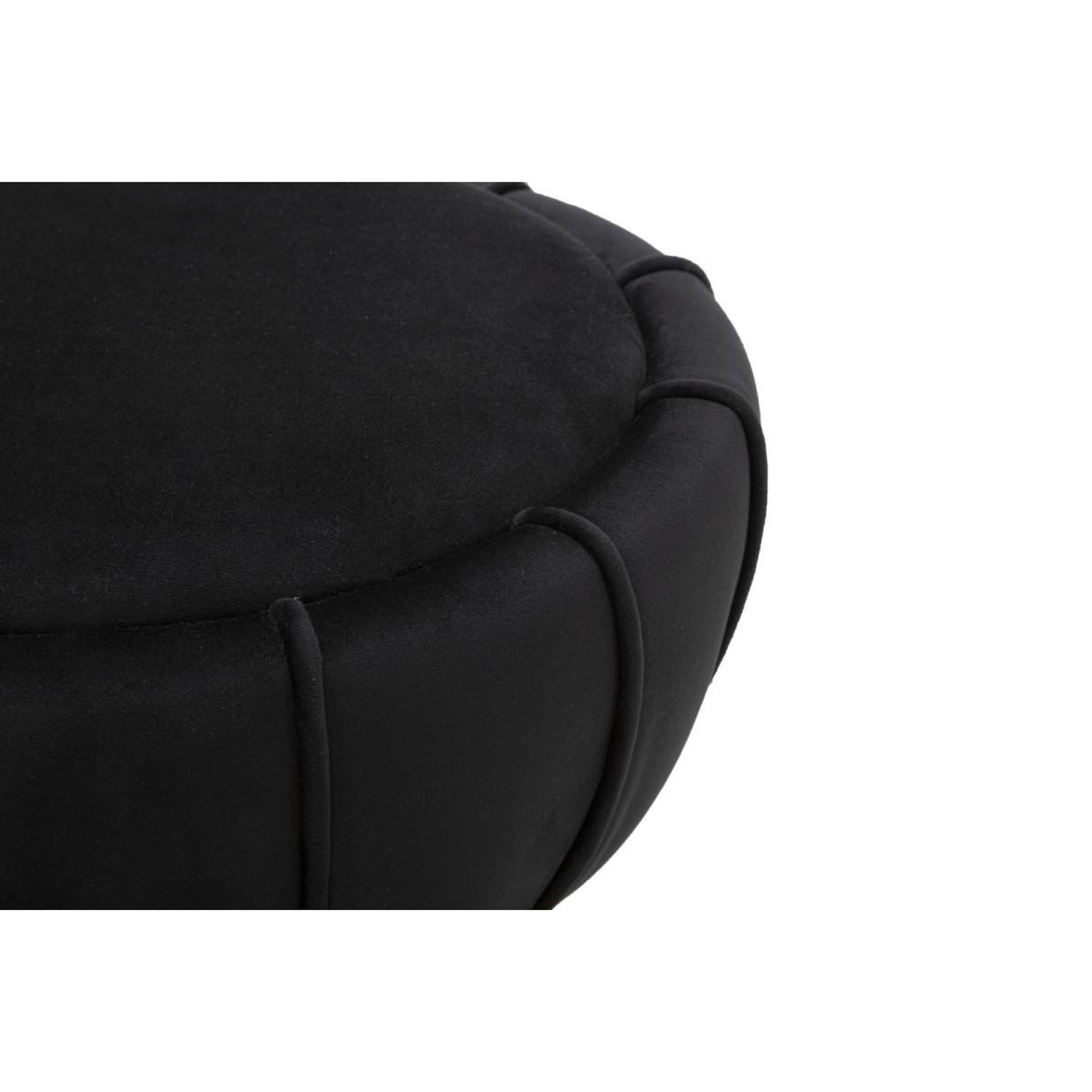 Voir la diapositive 2 : Paris Prix Pouf design en velours  flower  44cm noir & or