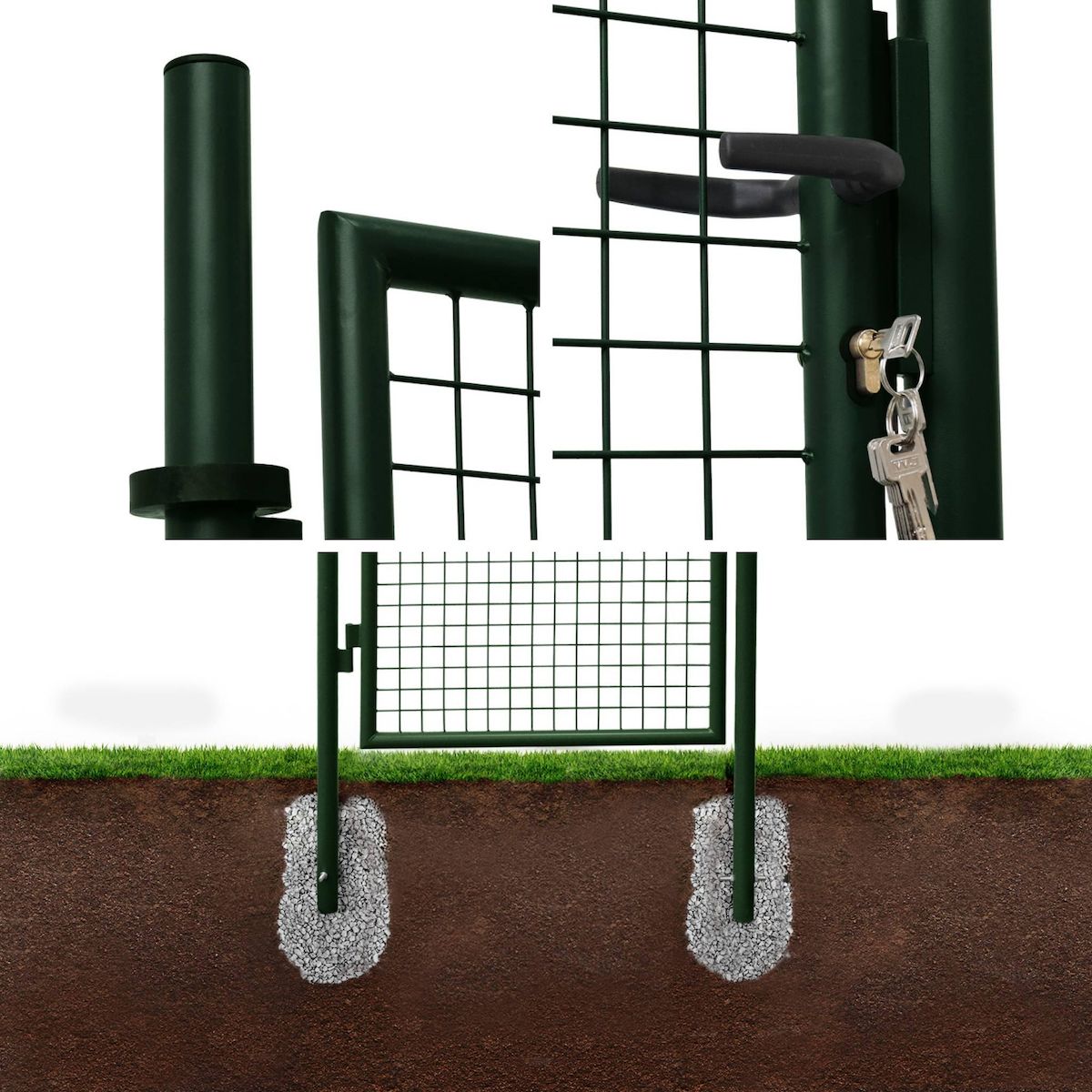 SWEEEK Portillon de jardin en métal, 150x87cm