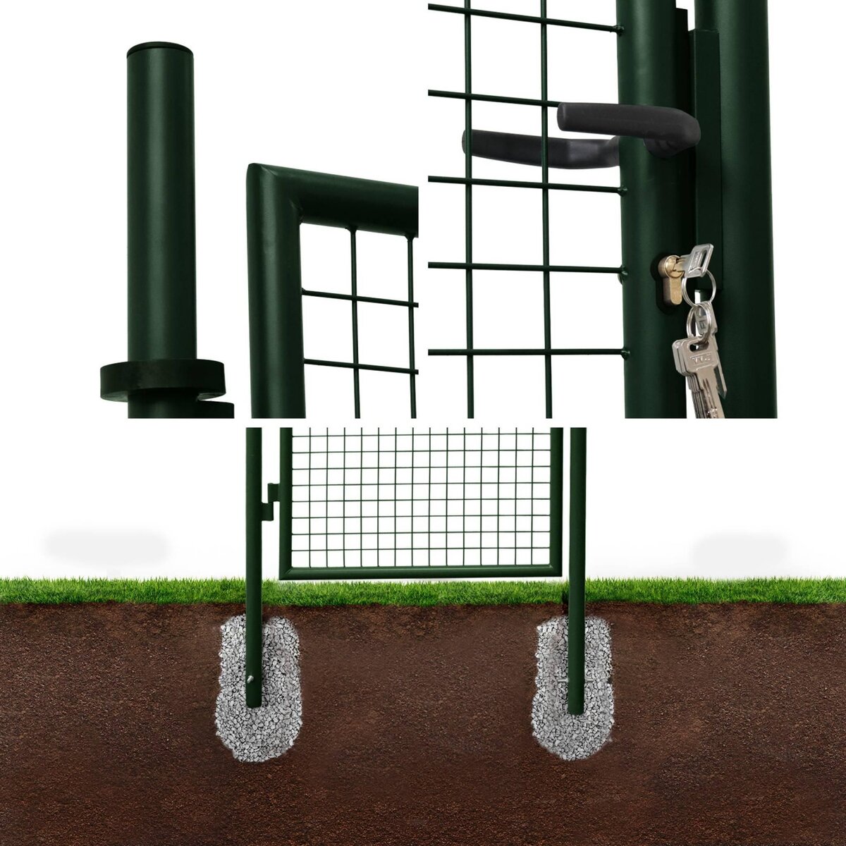 SWEEEK Portillon de jardin en métal, 150x87cm