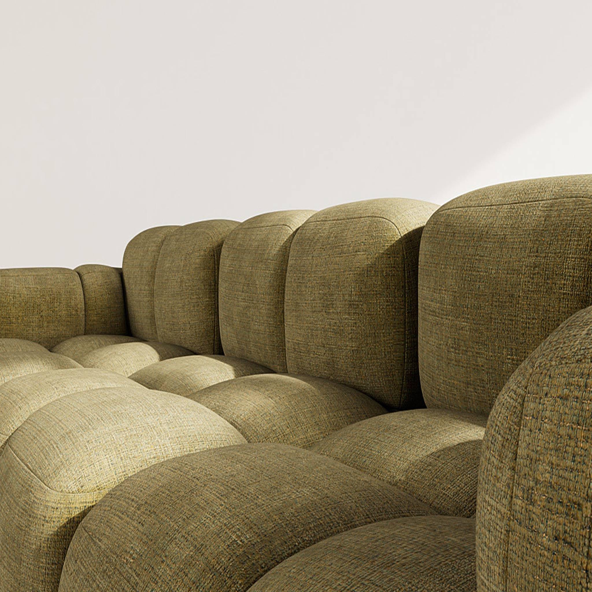 Voir la diapositive 4 : BEST MOBILIER Grace - canapé modulable d'angle réversible 4 places en velours texturé