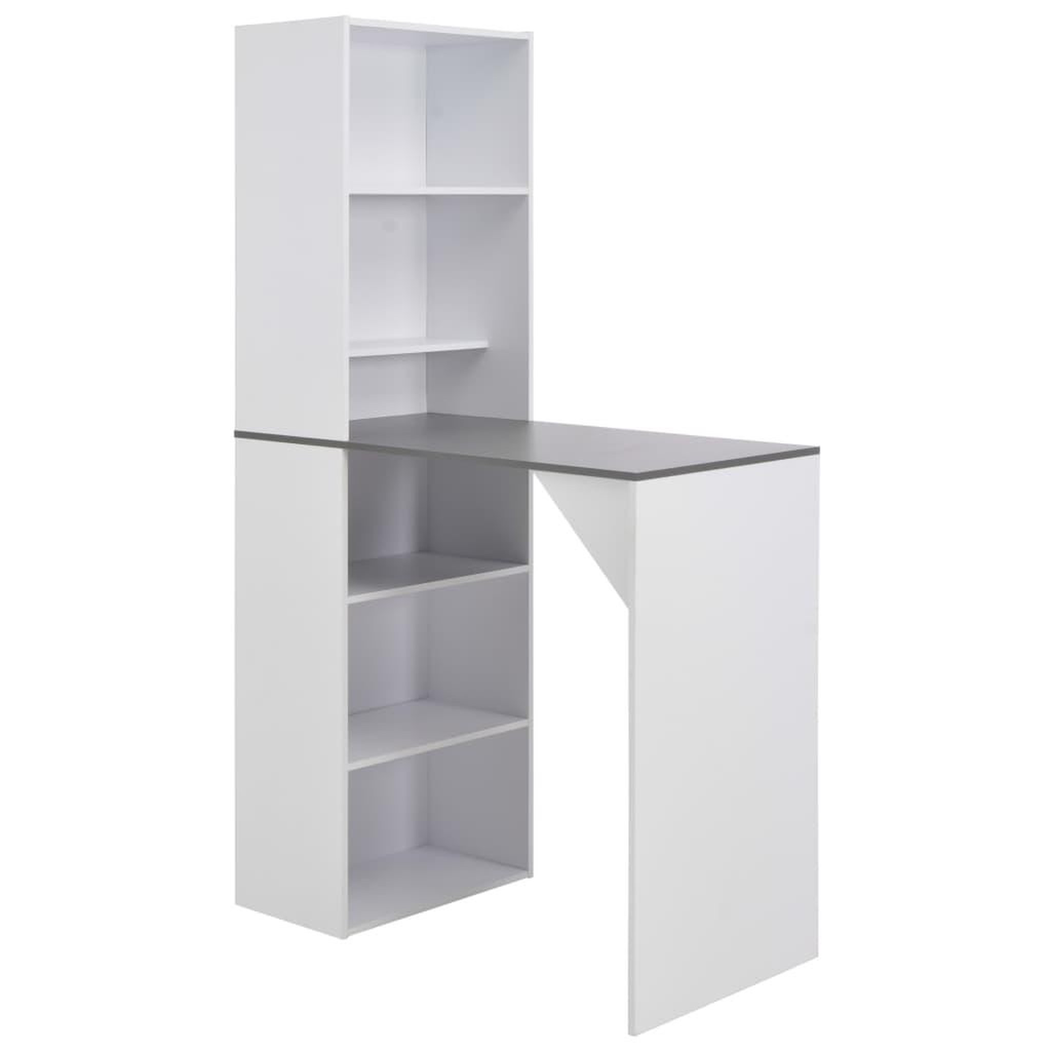 Voir la diapositive 1 : VIDAXL Table de bar avec armoire Blanc 115x59x200 cm