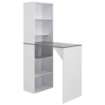 VIDAXL Table de bar avec armoire Blanc 115x59x200 cm