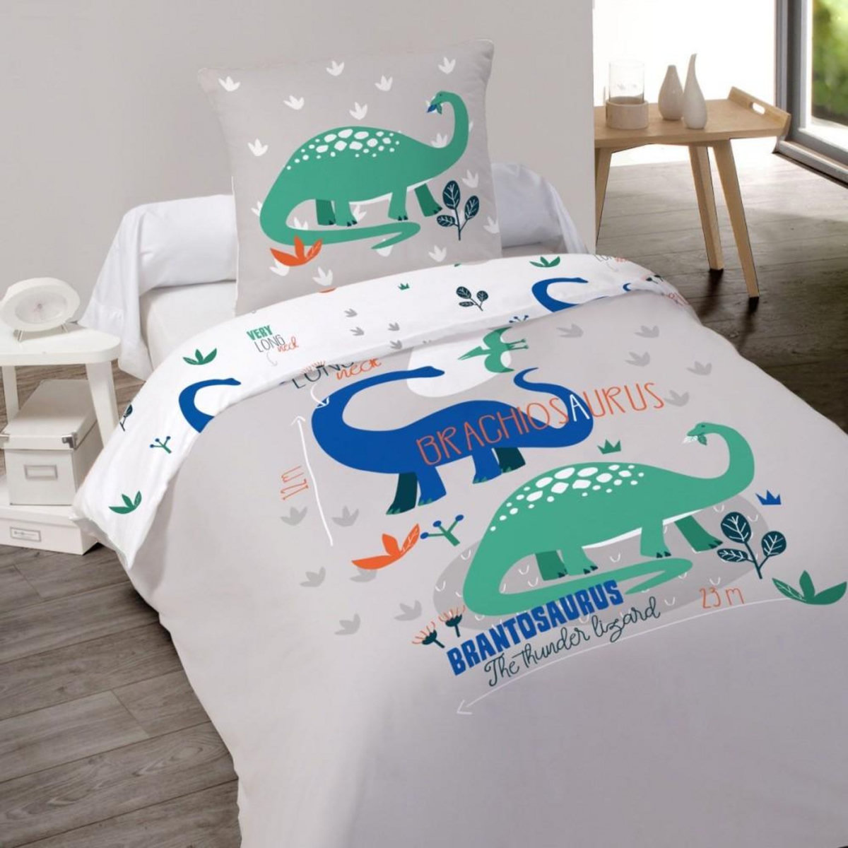 Dourev Housse de couette 140x200 BRACHIO + taie 100% coton 52 fils