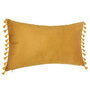 Voir la diapositive 1 : ATMOSPHERA Coussin Déco à Pompons  Ocea  30x50cm Ocre