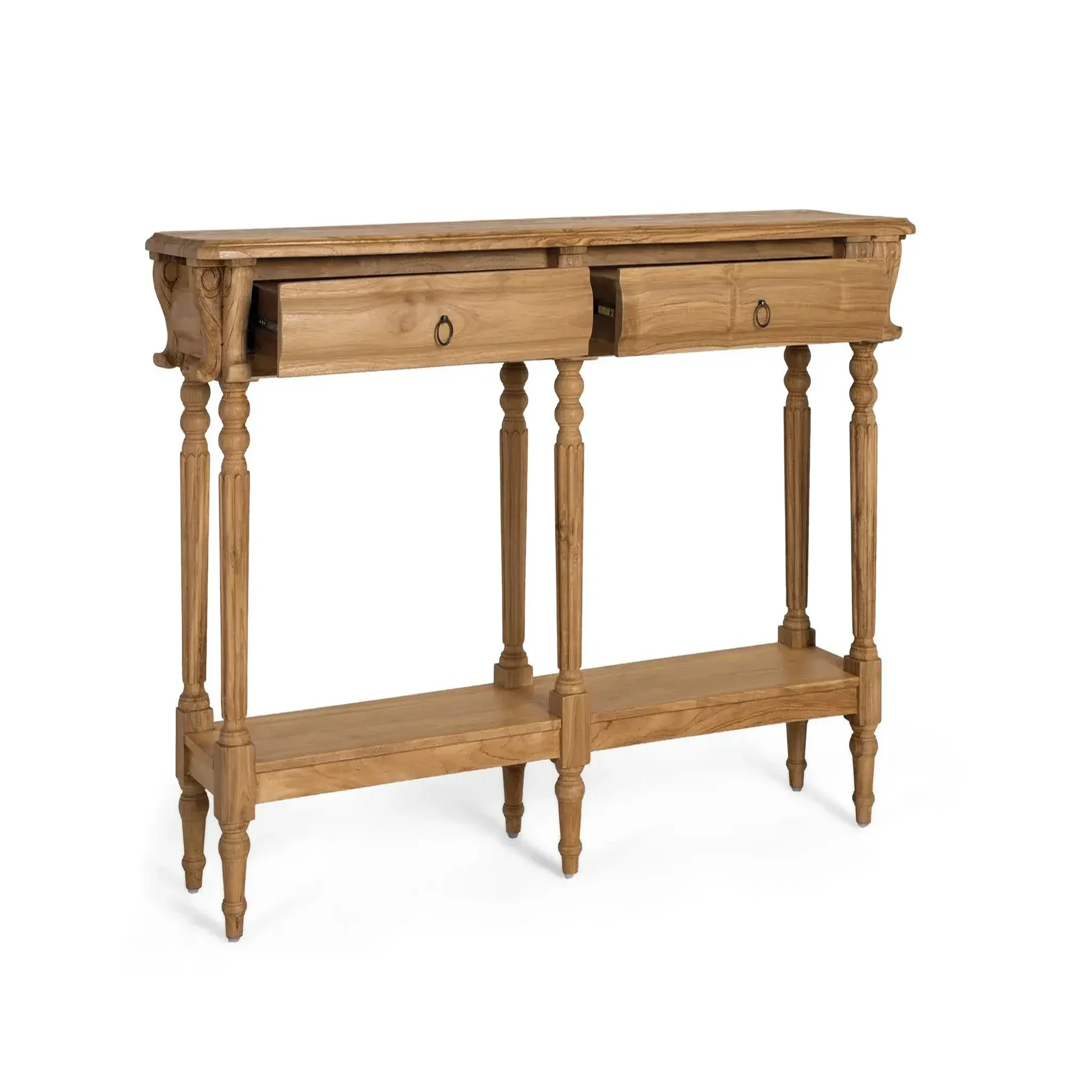 Voir la diapositive 3 : GINER Y COLOMER SL Console en bois de teck 151 cm style classique contemporain