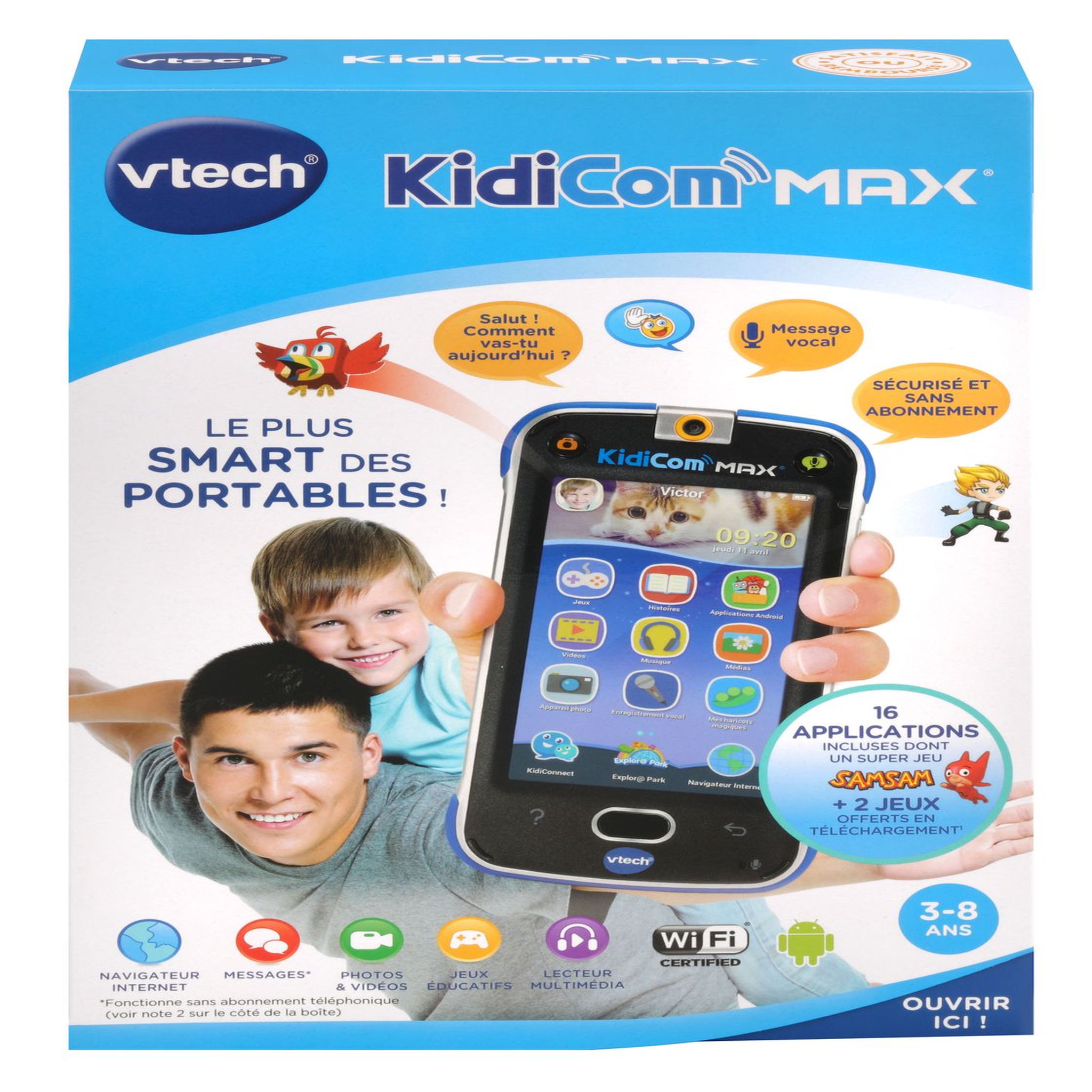 Voir la diapositive 3 : VTECH Téléphone Portable enfant - KidiCom Max Bleu