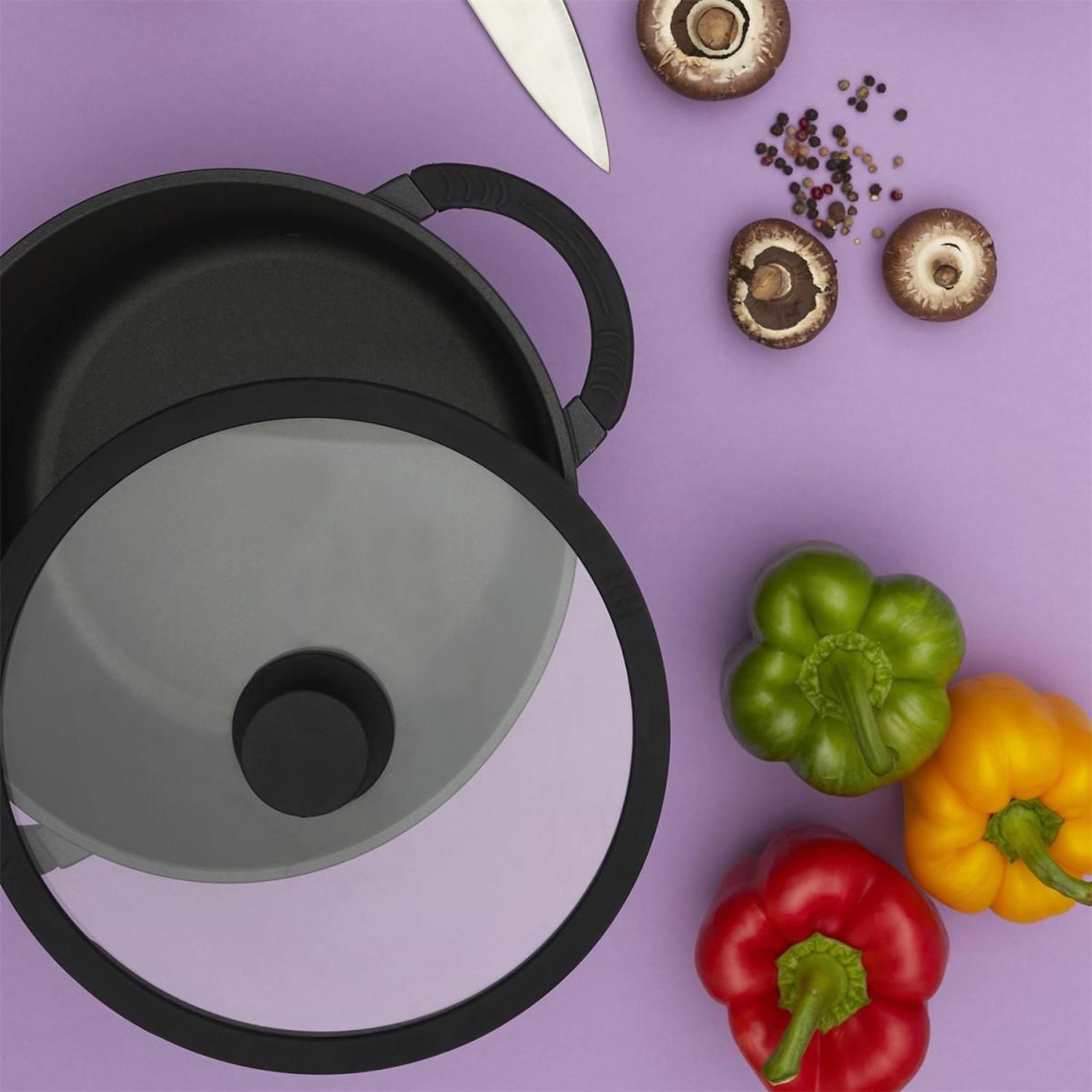 Voir la diapositive 6 : COOK CONCEPT Faitout aluminium  fonte  24cm noir