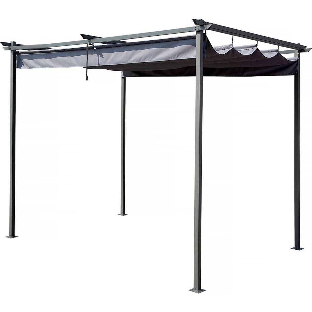 Habitat et Jardin Pergola avec toit rétractable - 3 x 4 m - Gris