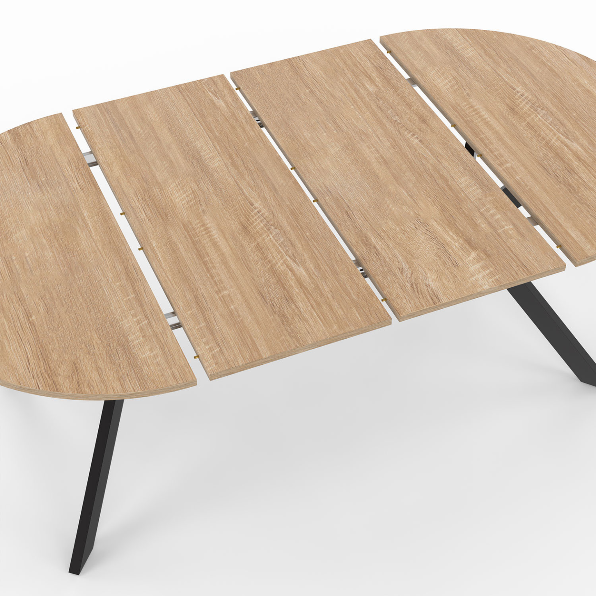 Voir la diapositive 6 : ID MARKET Table à manger extensible ronde alix 4-10 personnes pied araignée bois et noir 110-200 cm