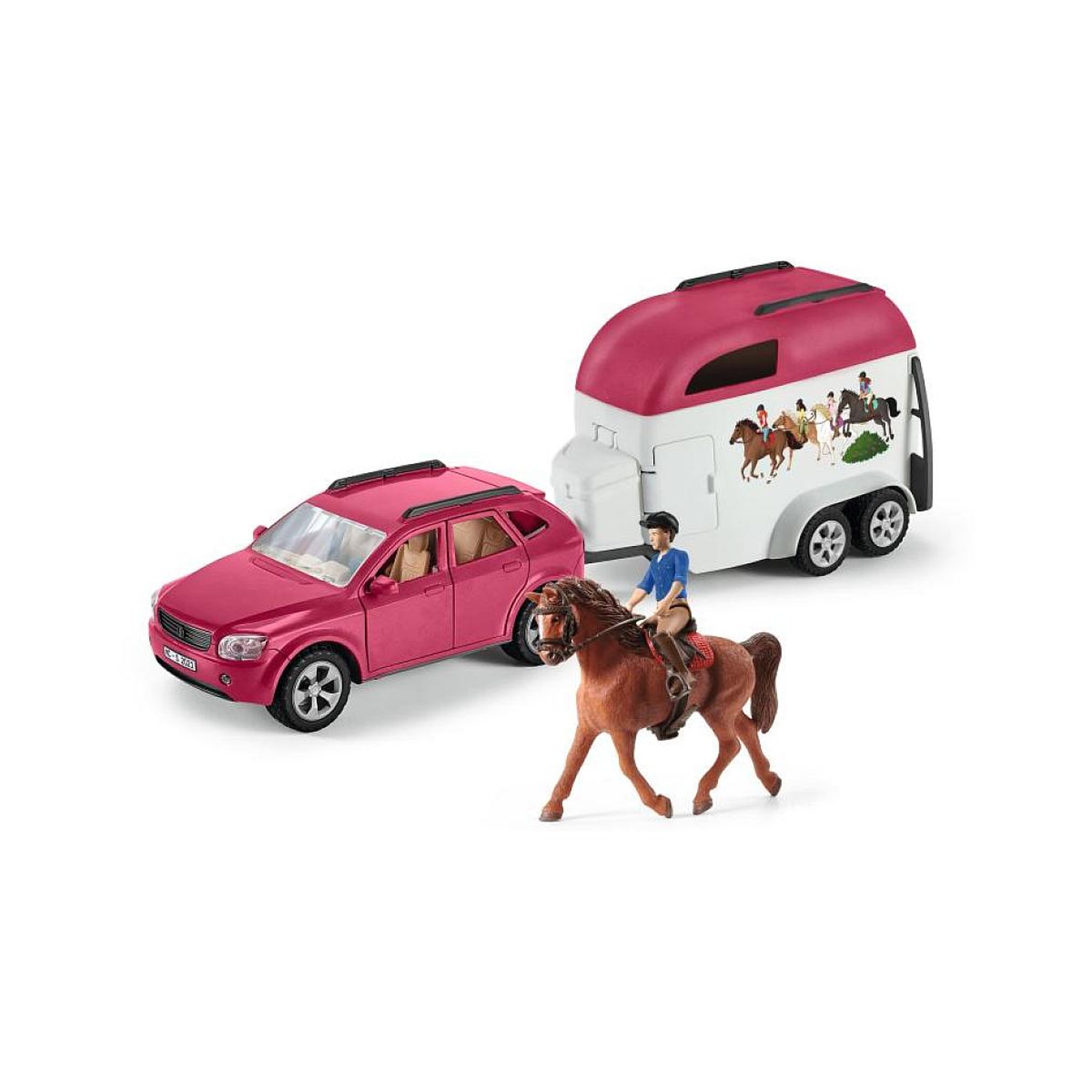 Voir la diapositive 2 : Schleich 72223 Voiture avec remorque pour chevaux