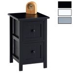 IDIMEX Table de chevet TREYA avec 2 tiroirs en bois. Coloris disponibles : Noir