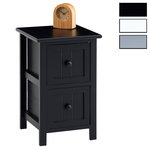 IDIMEX Table de chevet TREYA avec 2 tiroirs en bois. Coloris disponibles : Noir