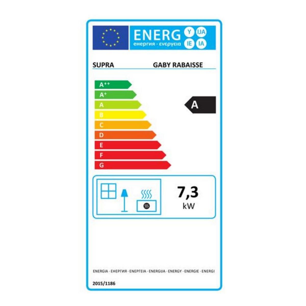 Supra Poêle à bois étanche 7.3kw noir - FR9016120B