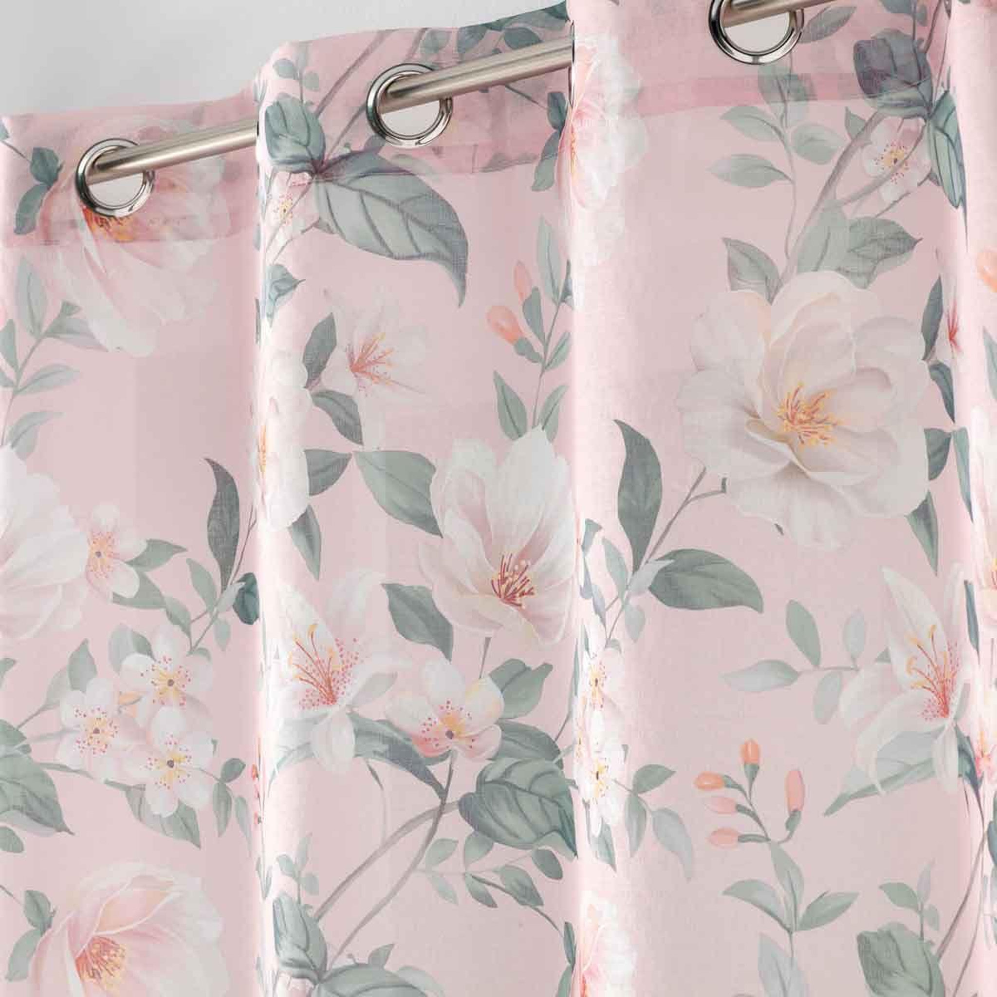 Voir la diapositive 2 : Douceur d'Intérieur Rideau voilage imprimé  alissia  140x240cm rose