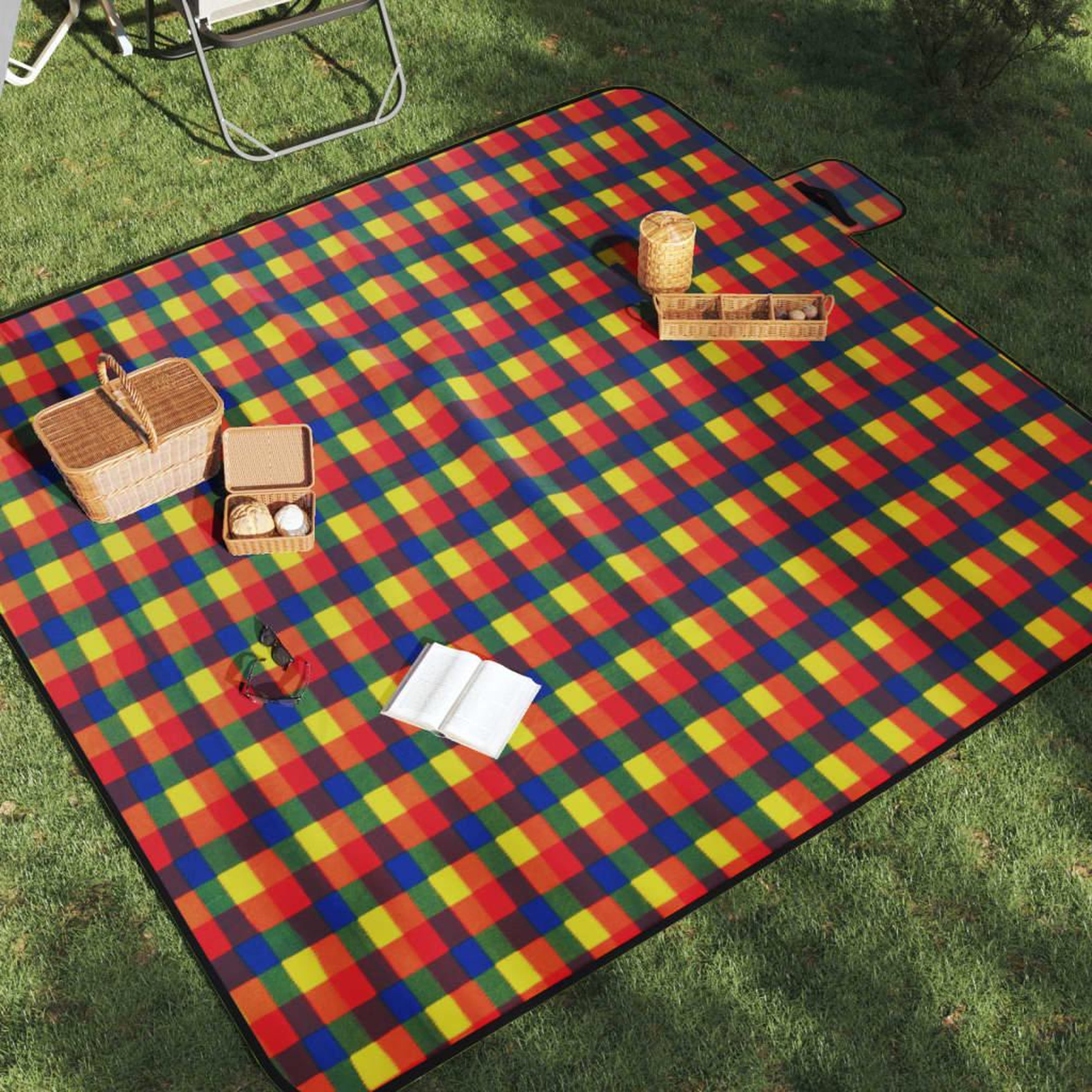 VIDAXL Couverture de pique-nique pliable 200x200 cm velours