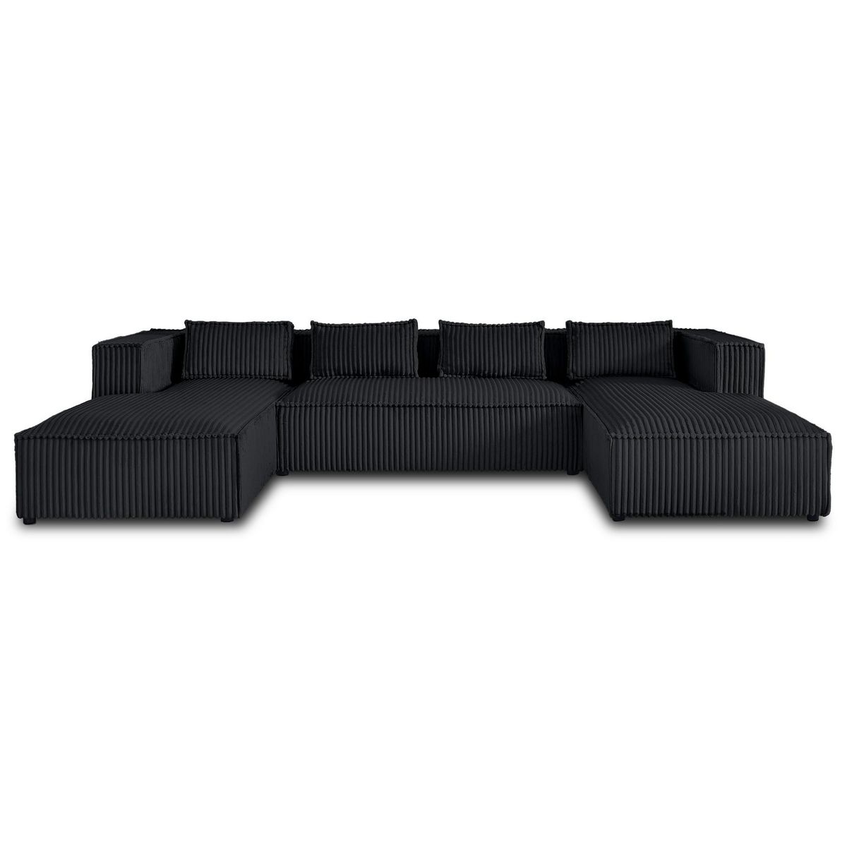 LISA DESIGN Stella - canapé panoramique en u - 7 places - en velours côtelé grosses côtes