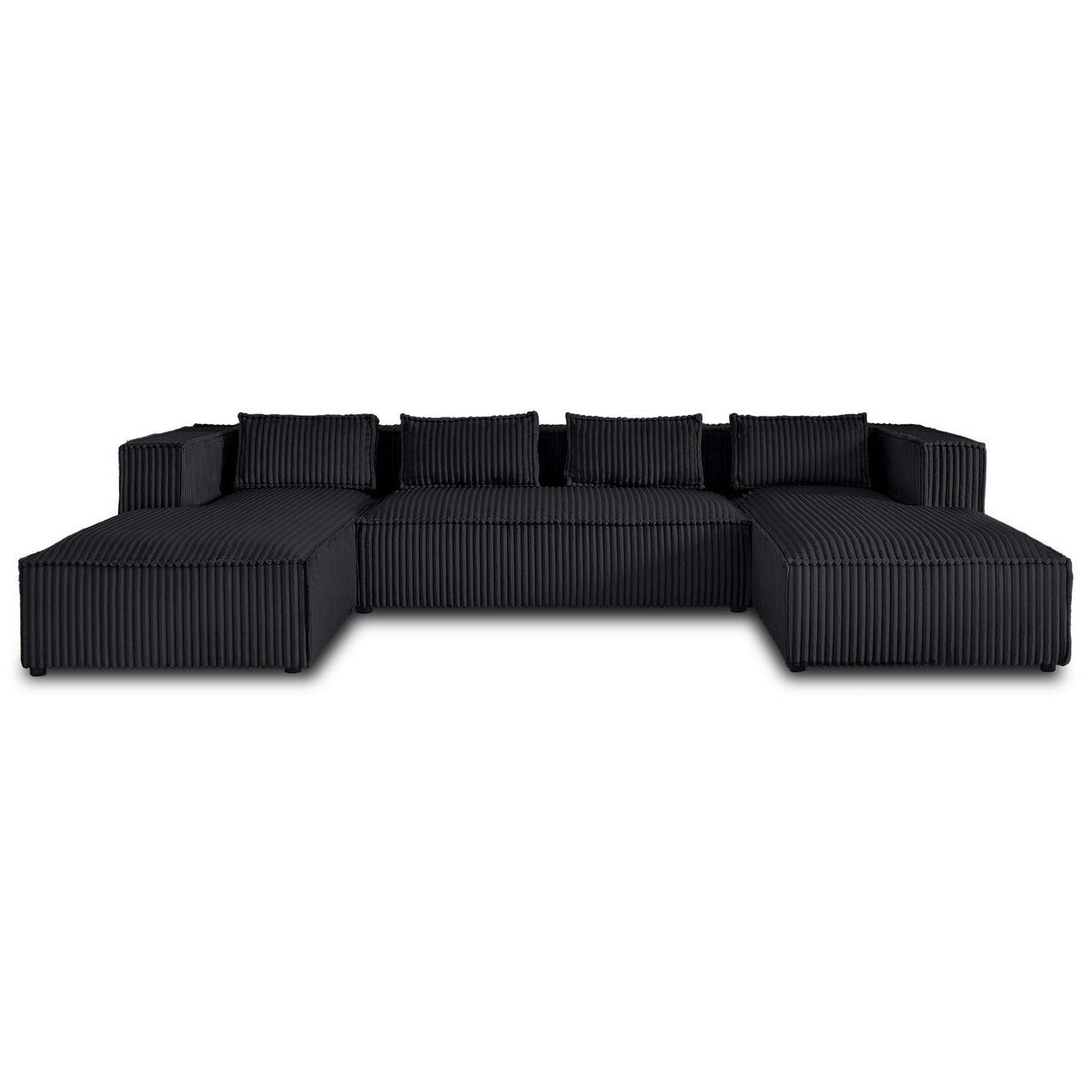 LISA DESIGN Stella - canapé panoramique en u - 7 places - en velours côtelé grosses côtes