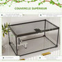 Voir la diapositive 6 : PAWHUT Terrarium en verre - vivarium reptiles & batraciens - habitat tortue - couvercle grillagé coulissant verrouillable - accessoires, thermomètre inclus - métal noir verre