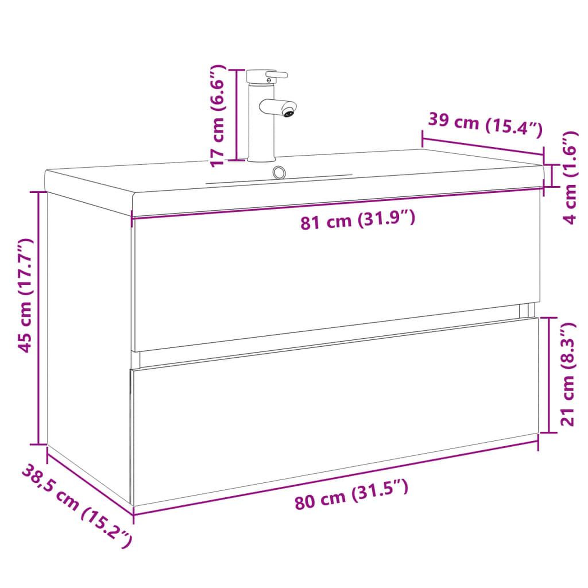 Voir la diapositive 6 : VIDAXL Ensemble de meubles de bain 2pcs ceramique et bois d'ingenierie