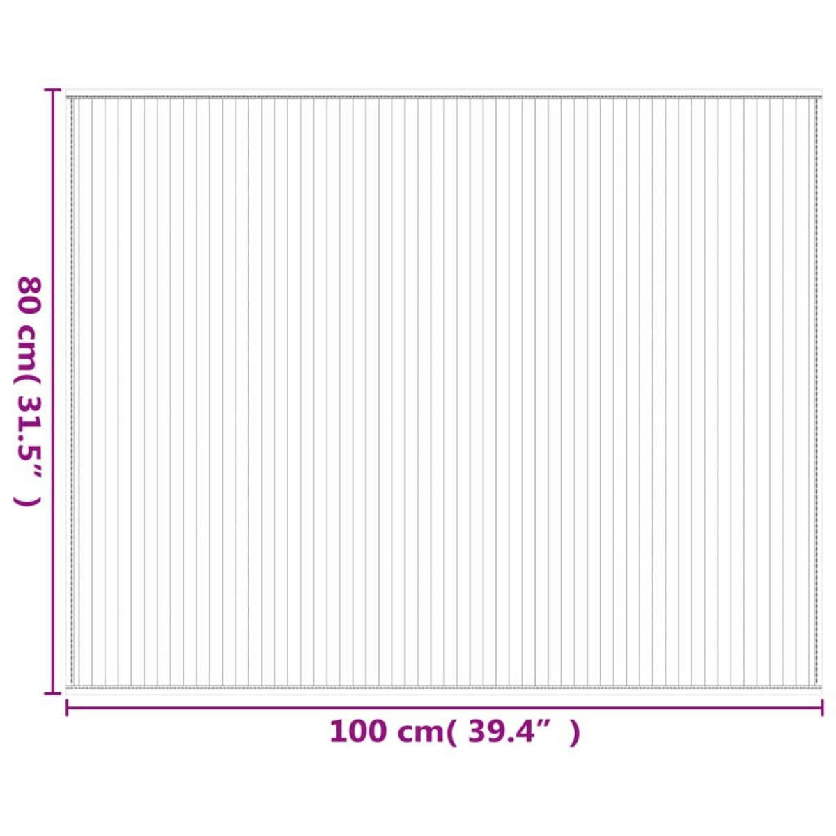 VIDAXL Tapis rectangulaire noir 80x100 cm bambou