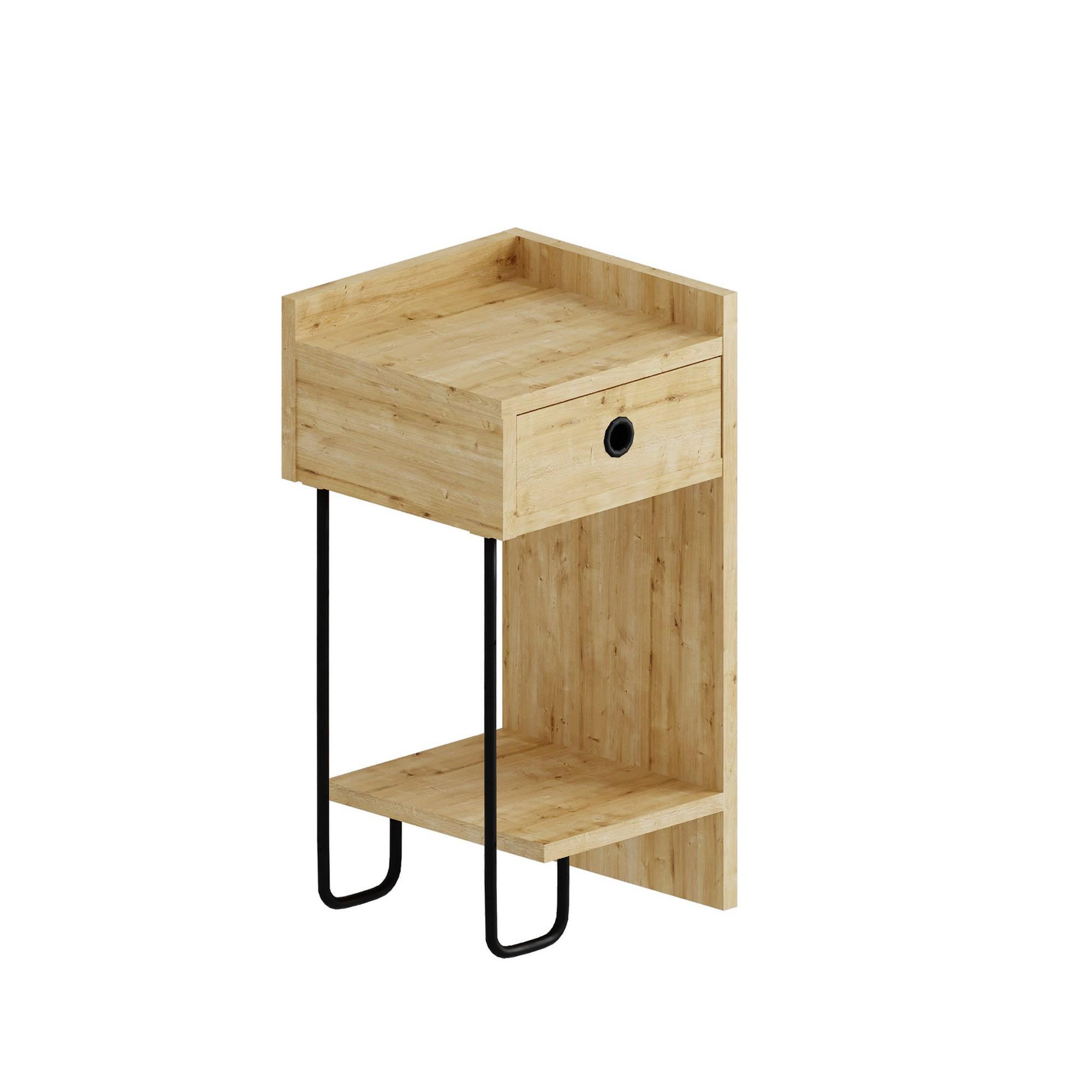Habitat et Jardin Table de chevet en bois  sirius  32 x 30 x 61 cm - chêne