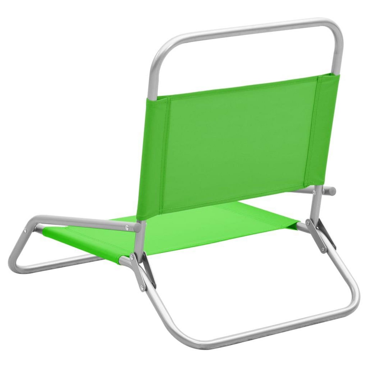 VIDAXL Chaises de plage pliables lot de 2 Vert Tissu
