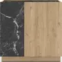 HOMIFAB Buffet 2 portes effet bois et marbre noir 80 cm - Dilan