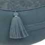 Voir la diapositive 2 : ATMOSPHERA Coussin de Sol Pompons  Little Cottage  43cm Bleu
