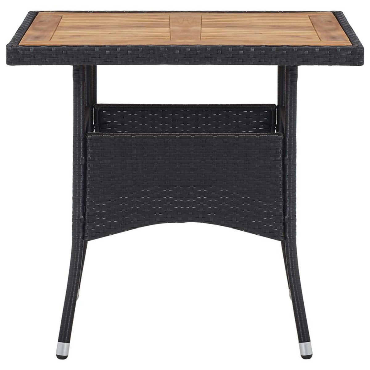 VIDAXL Mobilier d'exterieur 5 pcs Noir Resine tressee et bois d'acacia