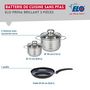 Voir la diapositive 2 : ELO Ensemble de 1 Poêle de cuisson 20 cm et 2 faitouts 12 et 16 cm Elo Prima Brillant