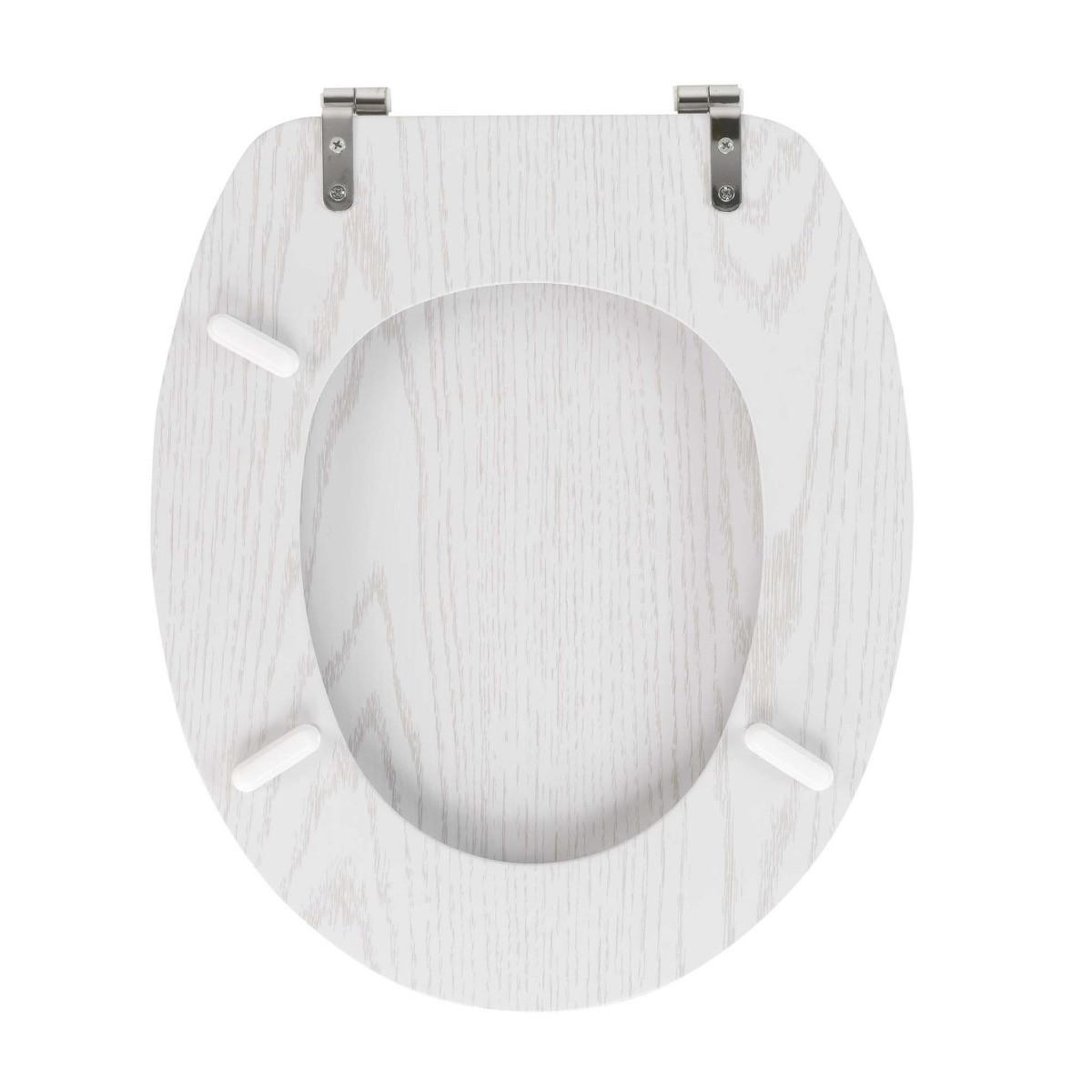 Voir la diapositive 4 : Douceur d'Intérieur Abattant wc effet bois  strata  46cm blanc