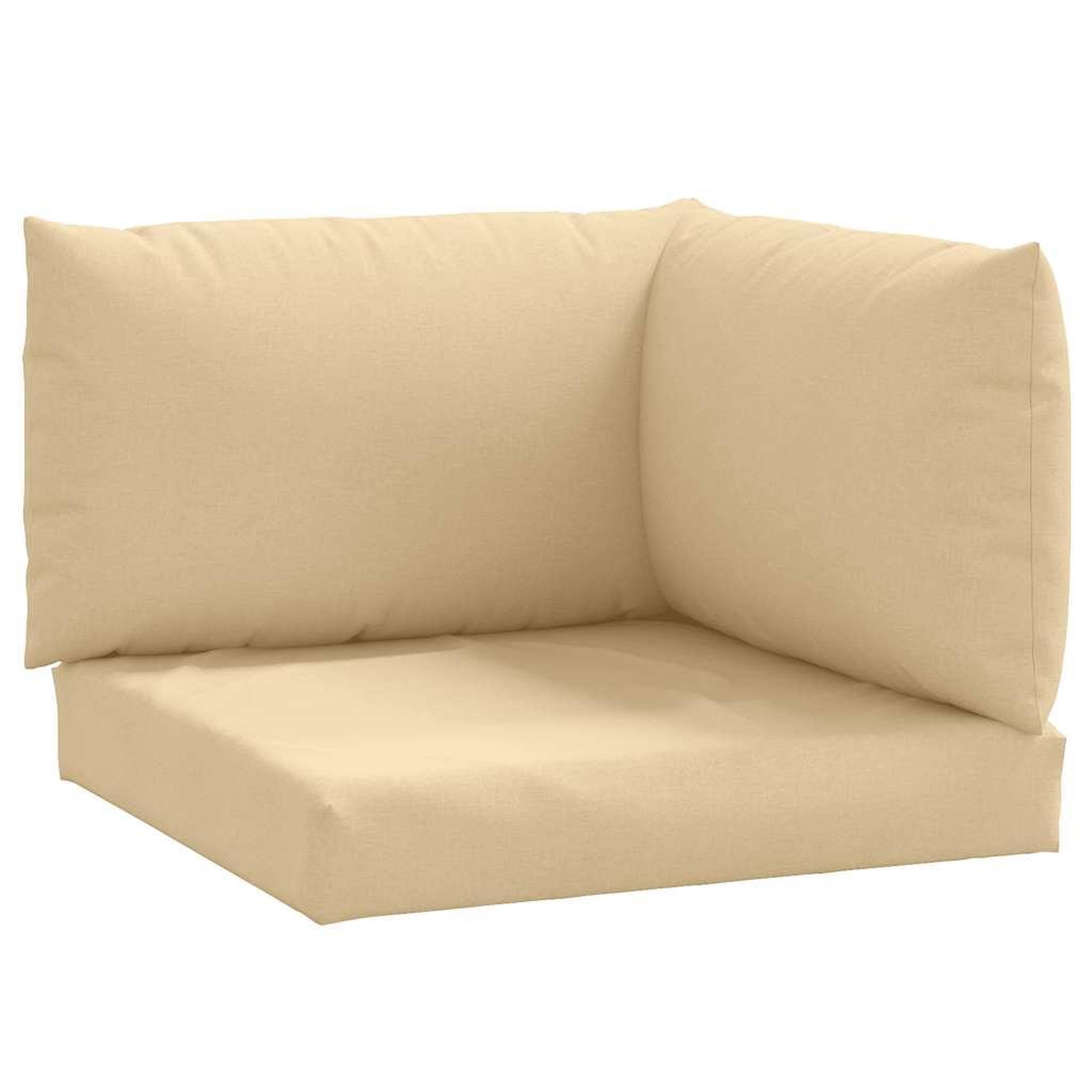Voir la diapositive 2 : VIDAXL Coussins de palette lot de 3 beige melange tissu