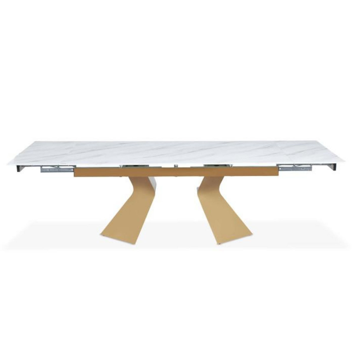Paris Prix Table à Manger Extensible  Lynda  180-260cm Blanc & Or