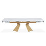 Voir la diapositive 2 : Paris Prix Table à Manger Extensible  Lynda  180-260cm Blanc & Or