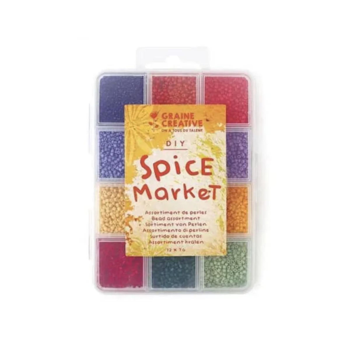Graine créative coffret perles rocailles 12 couleurs - Spice market -