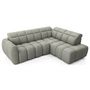 Voir la diapositive 6 : BEST MOBILIER Basile - canapé d'angle droit 4 places assise extensible électrique avec coffre en tissu texturé