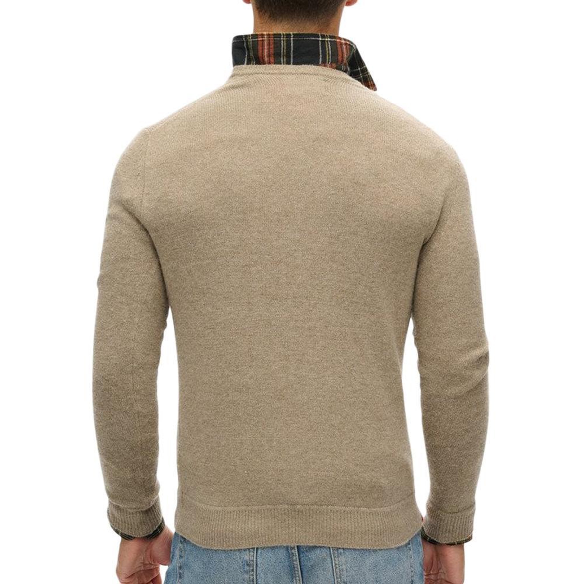 Voir la diapositive 2 : SUPERDRY Pull Vert Homme Superdry Essential Slim Fit Crew Jumper