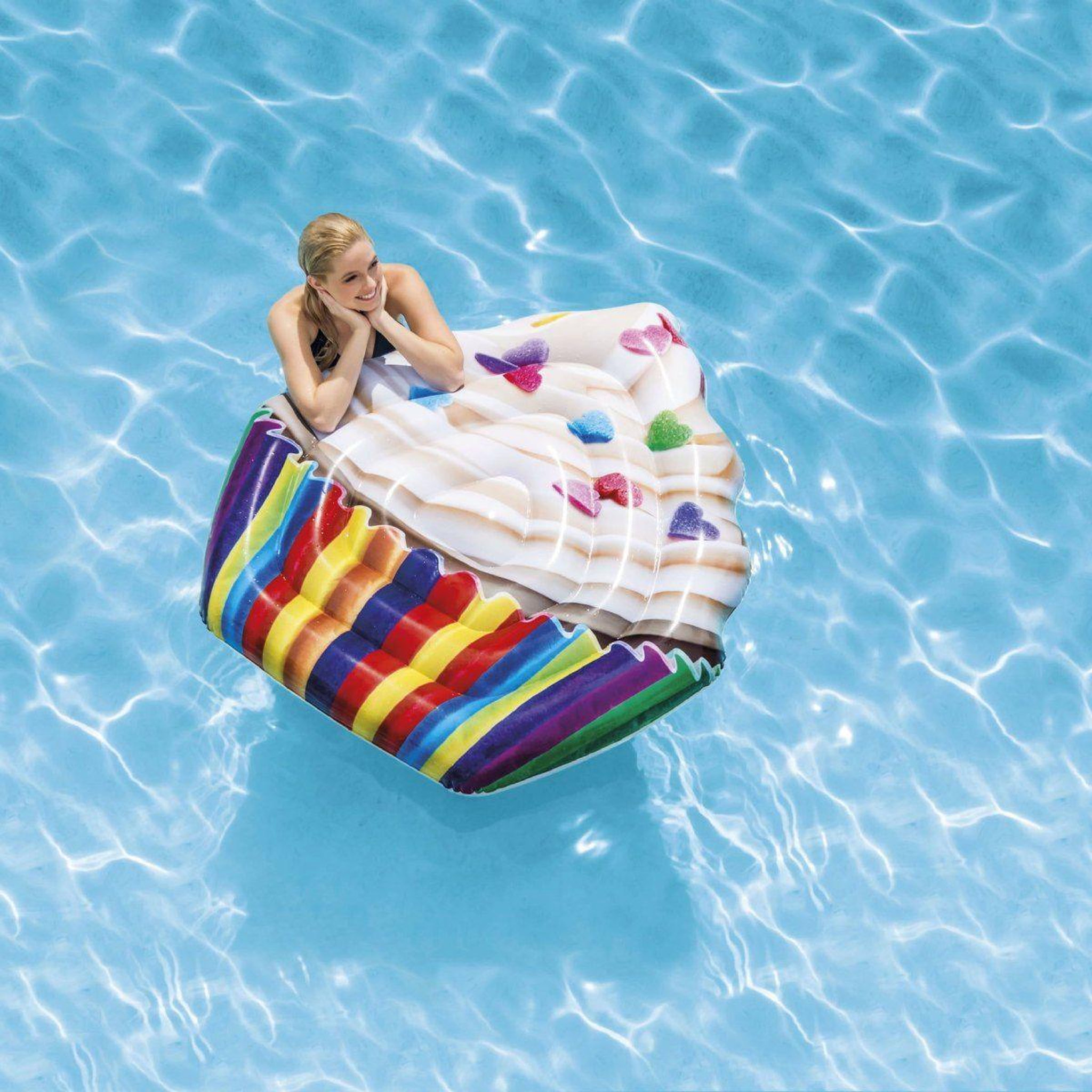 Voir la diapositive 3 : INTEX Matelas gonflable  cupcake  142cm multicolore