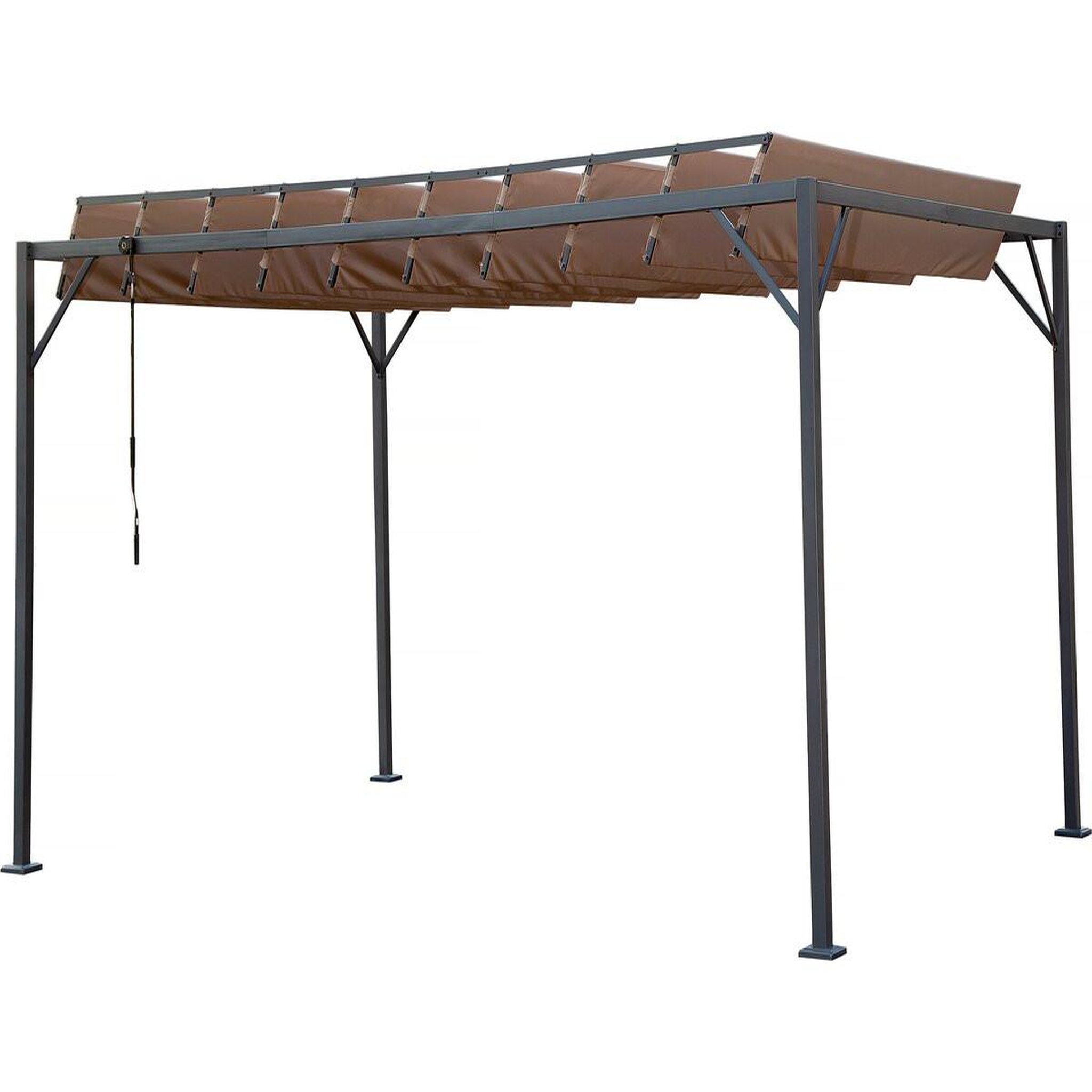 Habitat et Jardin Pergola bioclimatique en tissu  lodge  3 x 4 m - taupe